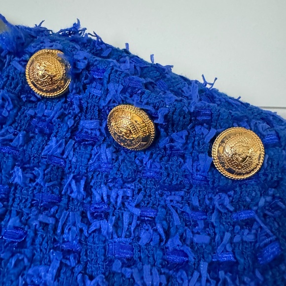 Blue Balmain Dress with gold buttons - Picture 6 of 7